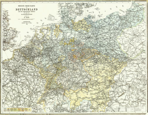„Bahnkarte Deutschland 1899“ von Unbekannt - Karten- und Luftbildstelle der DB Mainz. Lizenziert unter Gemeinfrei über Wikimedia Commons